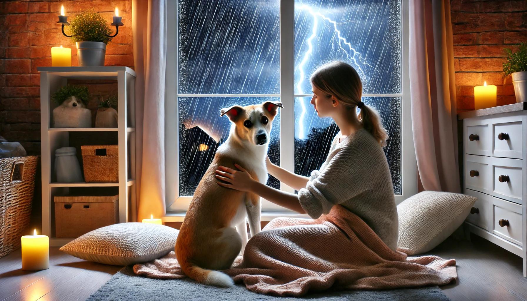 Cane ha paura del temporale